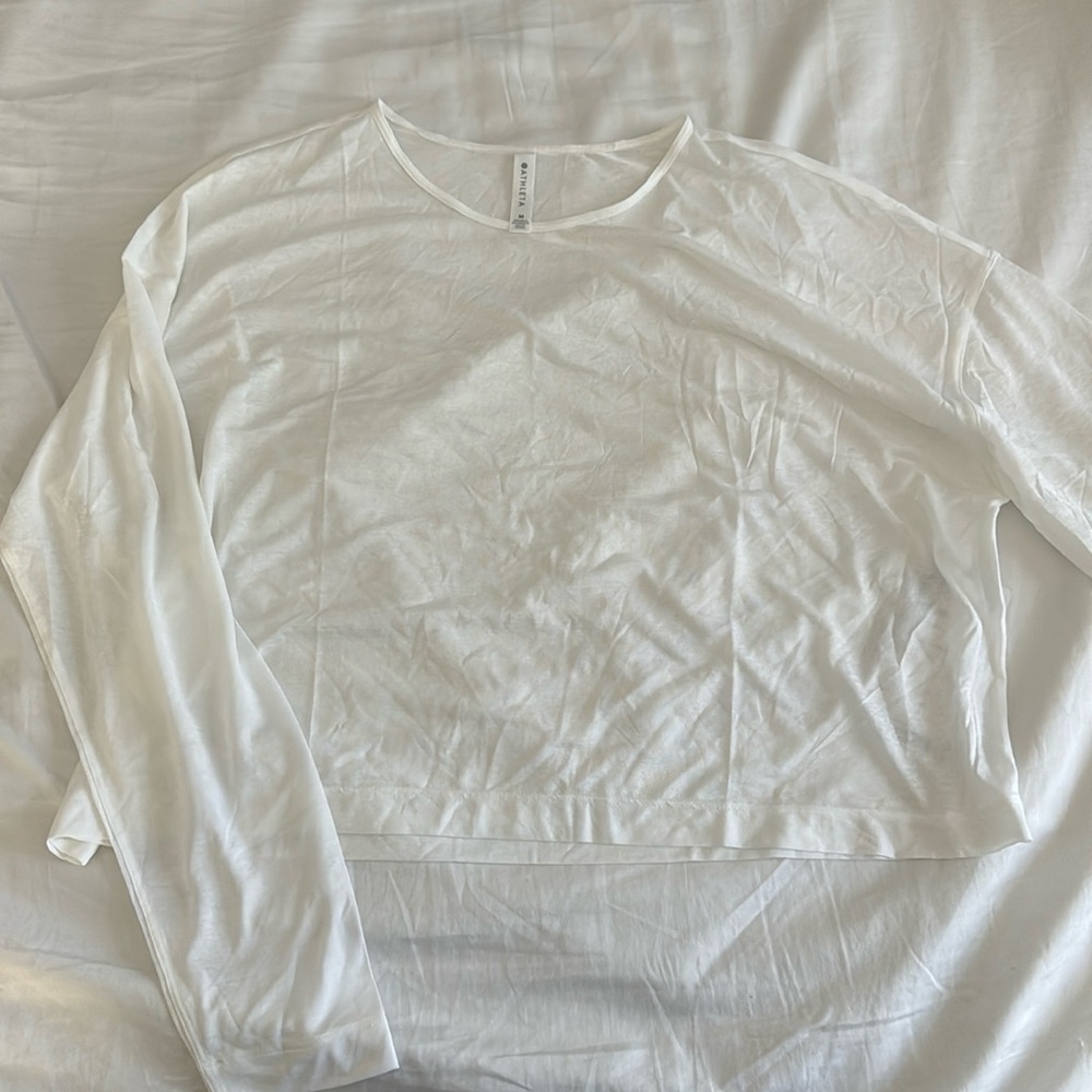 Athleta thin long sleeve, cropped top